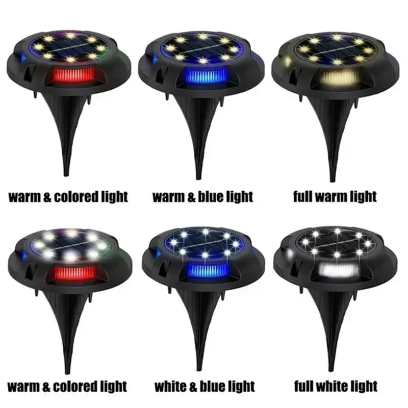 1/4/8Pack Solar Lights Outdoor 12LEDs Disk Underground Lamp Spotlight Buried Solar Light for Home Garden Lawn Yard Decoration