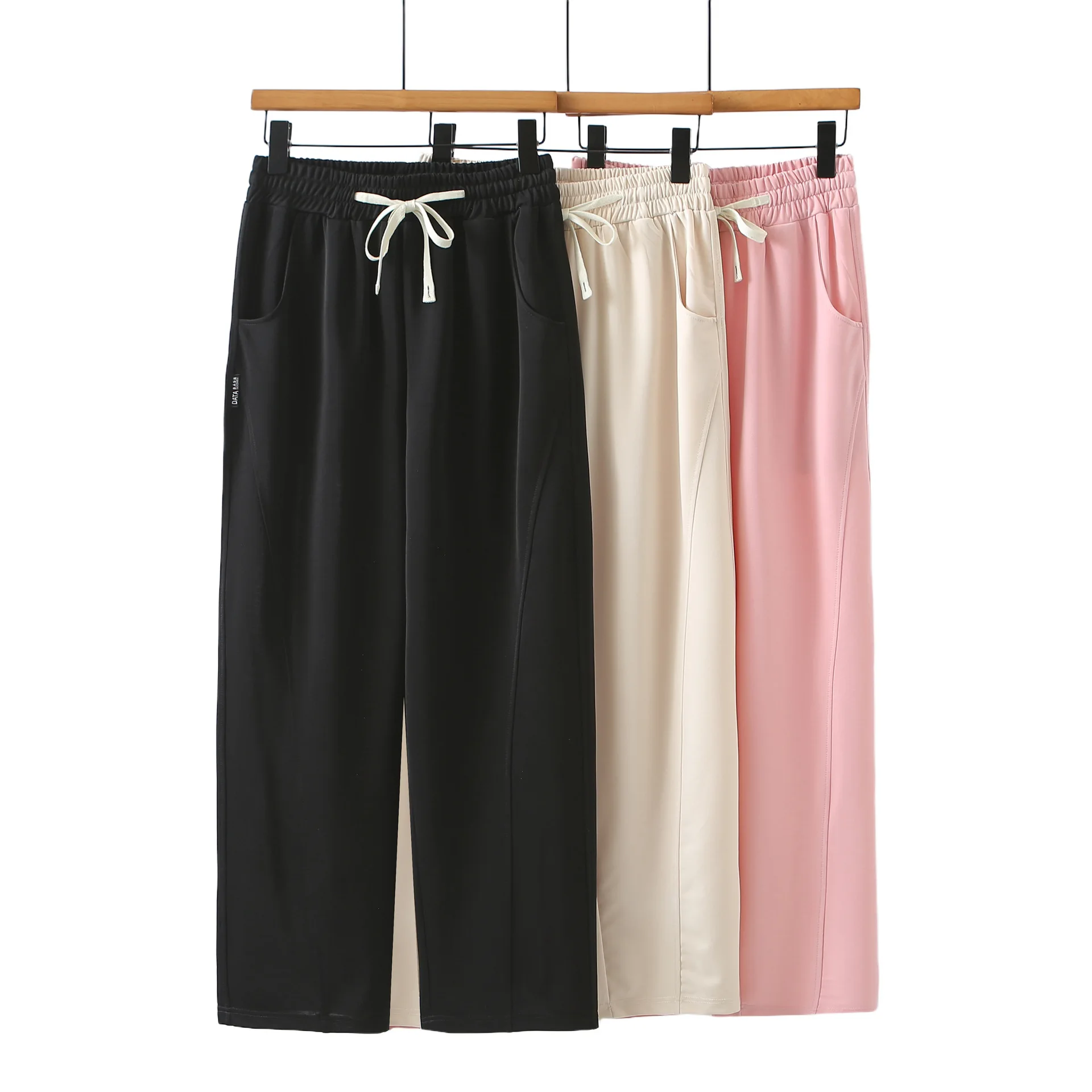 

100 кг новые летние минималистичные тонкие шаровары больших размеров женские повседневные длинные брюки из ледяного шелка 439