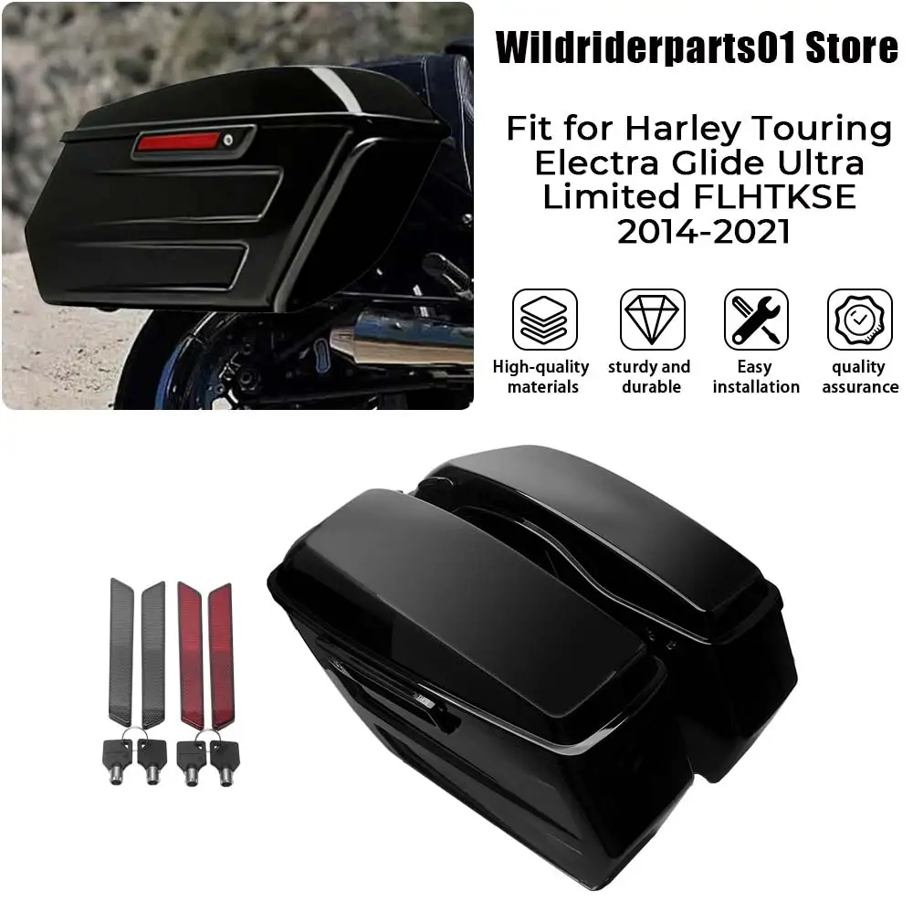 

Motorcycle Saddlebags Storage Hard Saddle Bags Trunk Side Bag Fit For Harley Touring Electra Glide Ultra Limited FLHTK 2014-2024