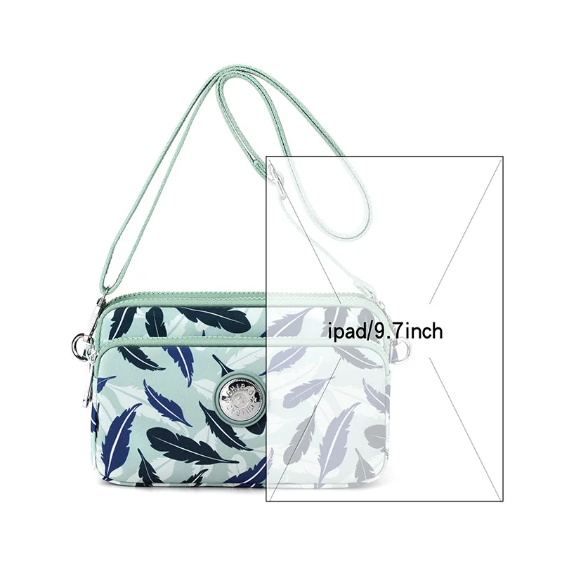 New Fashion Nylon Cloth Printed Crossbody Bag for Middle and Elderly Mom's One Shoulder Small Square Bag