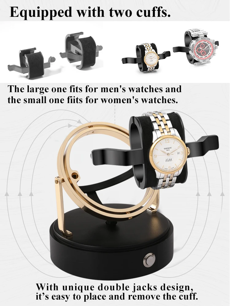 ZAPANAS Watch Winder for Automatic Watches Box Automatic Winder Luxury Metal Watch Case Storage Display Box