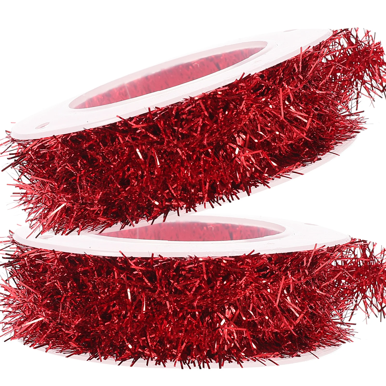 

2 Rolls Plastic Shiny Tinsel Decorations for Christmas Tree Pendant Stripes Ribbon Party Supply Xmas naments