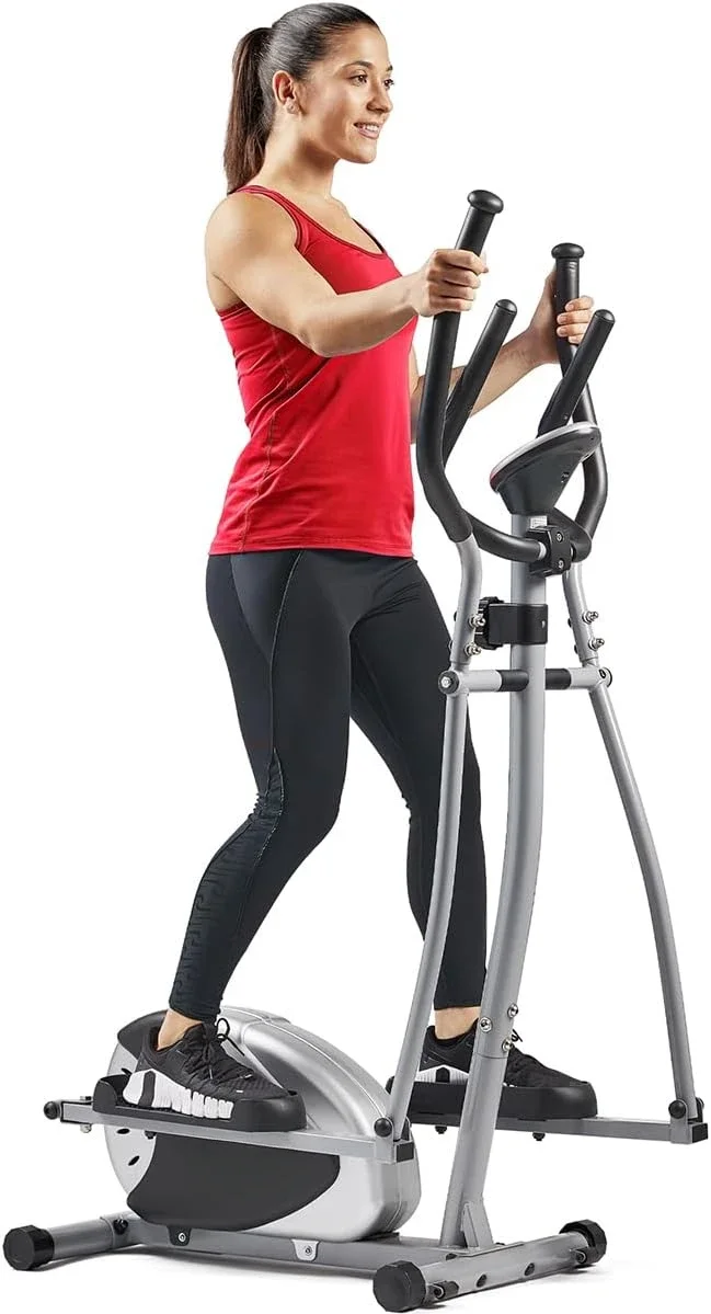 2-in-1 Upright Elliptical Full-Body Exerciser, Home Cross-Training Arm/Leg Cardio Workout Machine for Sen