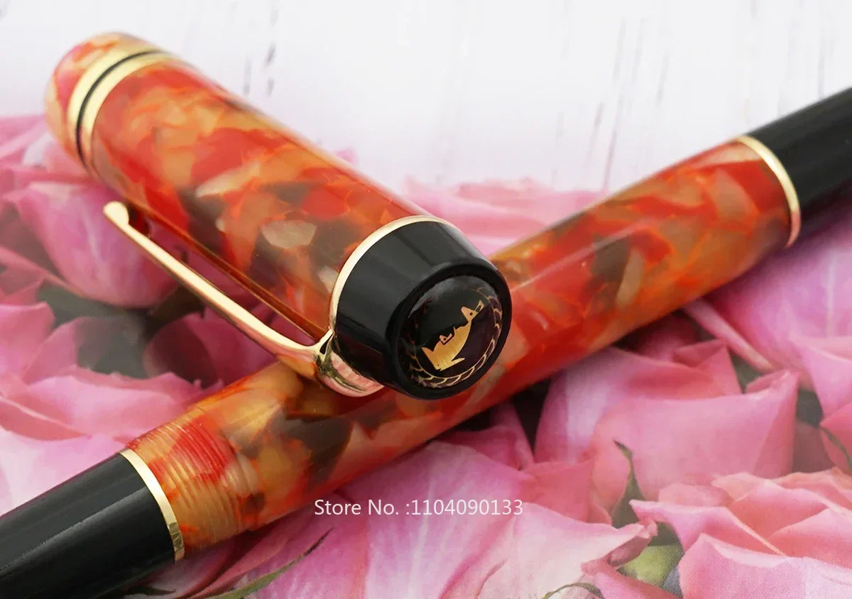 NEW Kaigelu 316 Celluloid Ice Red Fountain Pen Beautiful Marble Patterns Iridium EF/F/M Nib Pen Writing Gift for Office Business