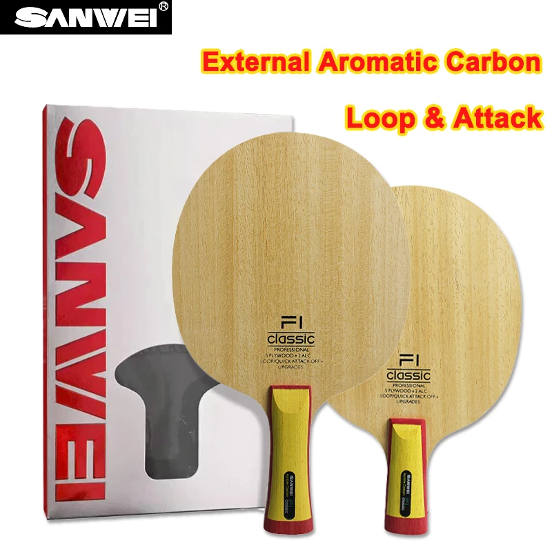 

SANWEI F1C Table Tennis Blade 5 Wood 2 Carbon ALC Ping Ping Paddle External Aromatic Carbon Table Tennis Racket Arc Fast Attack