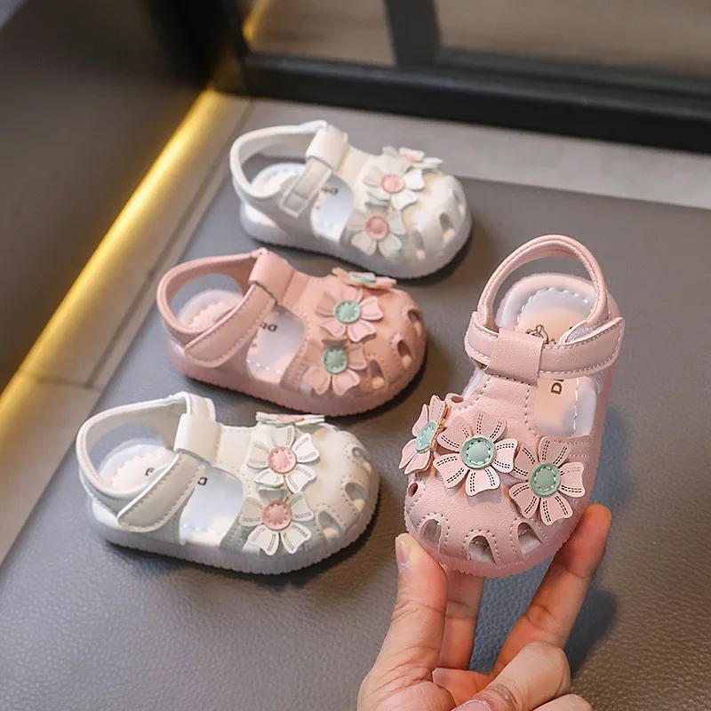 Summer New Flower Girls Sandals Infant Children Soft Sole Toddler Shoes Female Baby Princess Shoes