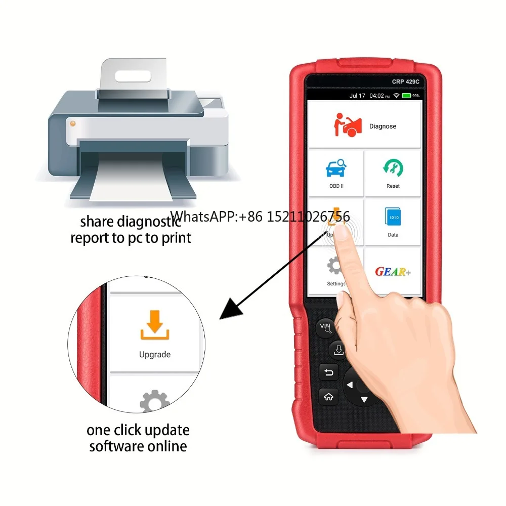 CRP429C Auto Diagnostic tool for Engine/ABS/SRS/AT+11 Service CRP 429C OBD2 obdii code reader Scanner