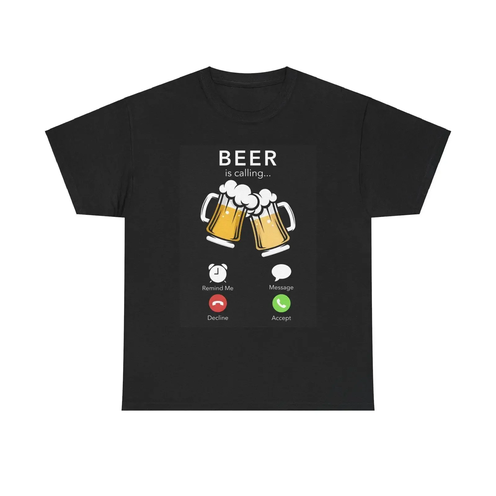 Beer is Calling Heavy Cotton T Shirt Lover Brewery Drink Funny vintage Washed Comfortable Versatile Unisex Slightly