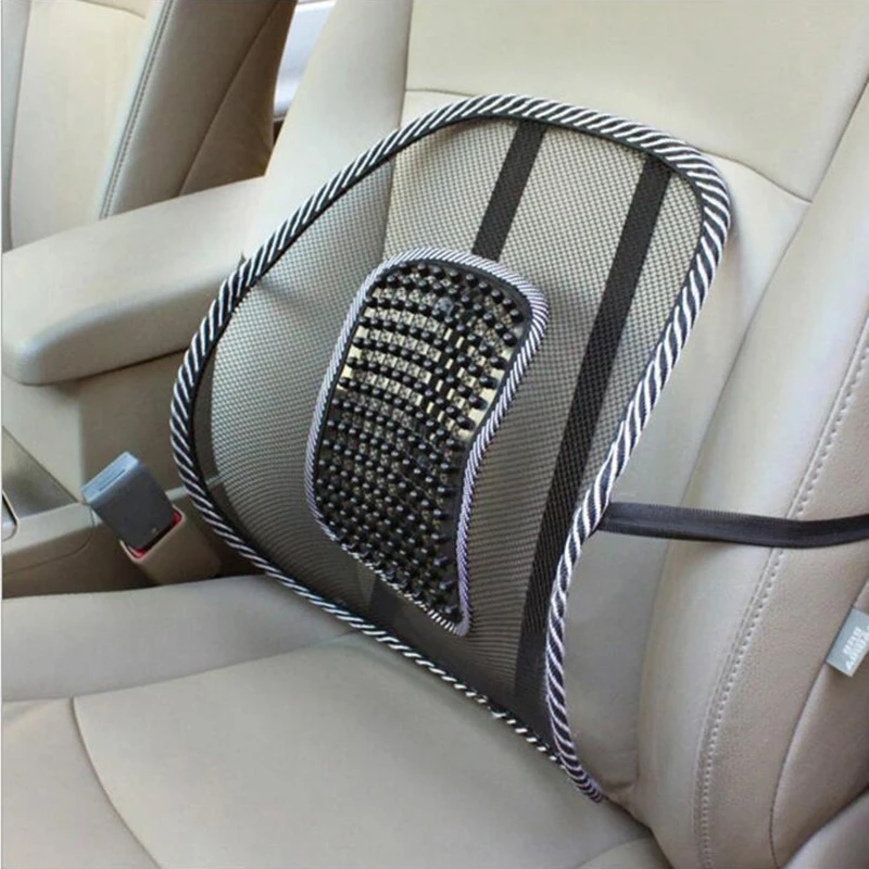 Car Seat Massage Back Lumbar Support Breathable Mesh Auto Seat Cushion Pad Black Mesh Hollow Waist Cushion For Office Chair