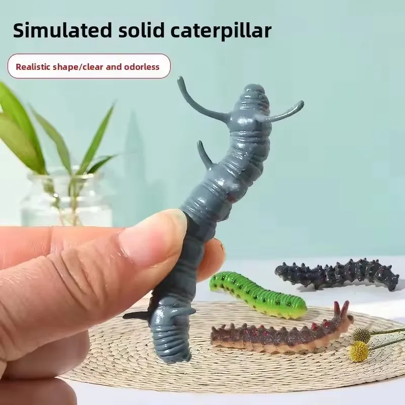 

12pcs/1 Lot Insect Models Caterpillar Prank Crawling Action Characters Educational Toys for Kids Animal Models Prank Toys