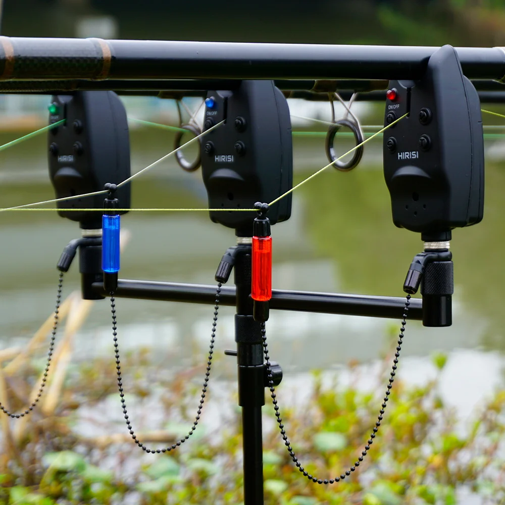 Hirisi SR‑4 Carp Fishing Bite Alarm Swinger Set LED Light Adjustable Sensitivity Bite Indicator For Night Carp Angling Accessory view 5