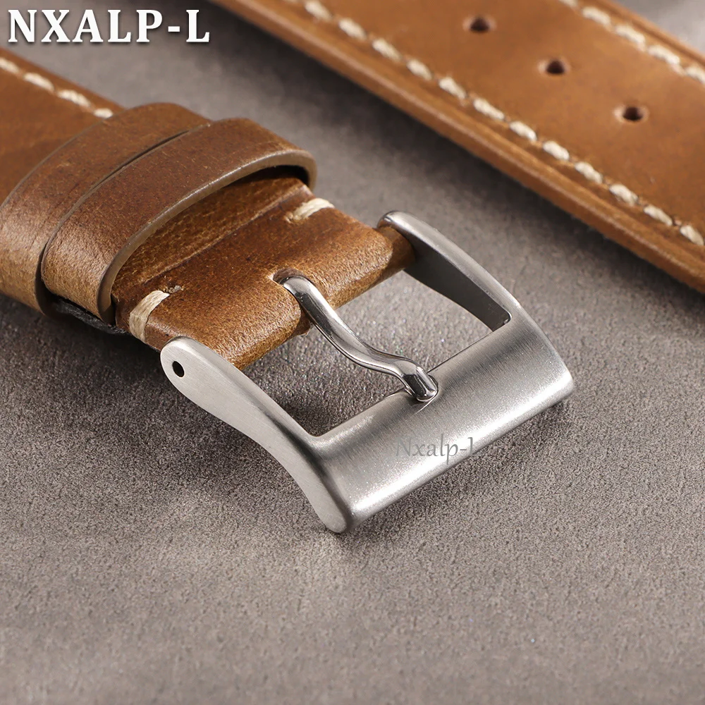 10/12/14/16/18/20/22mm Watch Band Metal Buckle Solid Square Button 304 Stainless Steel Matte Clasp Silver Black WatchAccessories