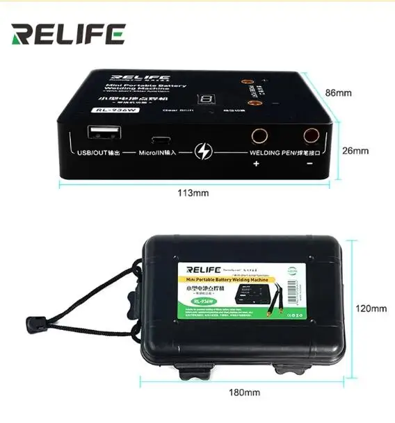 Relife Portable Mini Battery Spot Welding Machine, For iPhone Nickel Batteries, Chip Precision, Repair, RL-936W, 936WB, 936WD