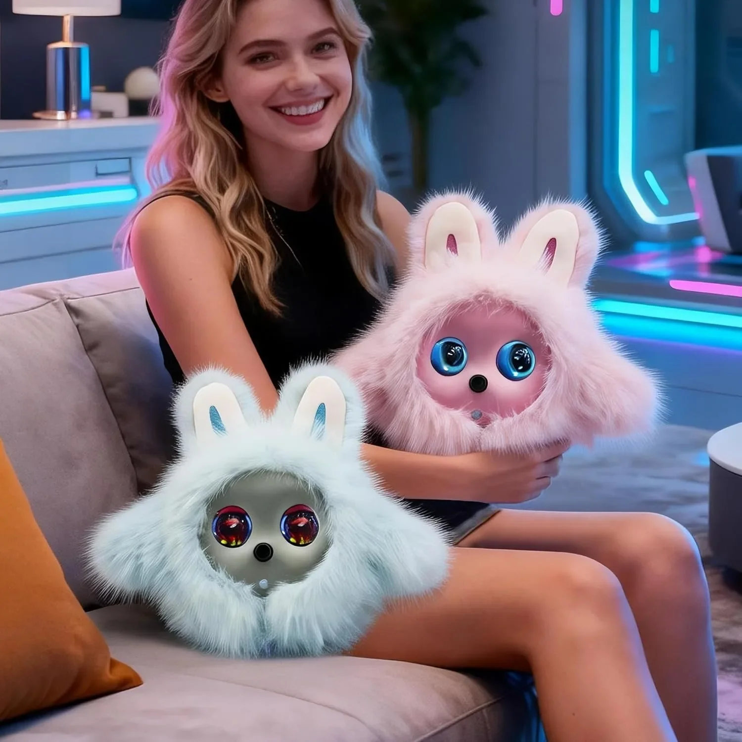 Mascota Robótica Inteligente con IA, Robot Compañero Emocional Adorable, Conversación por Voz, Sensor Táctil, Pantalla LCD, Modelo de IA Chatgpt Deepseek