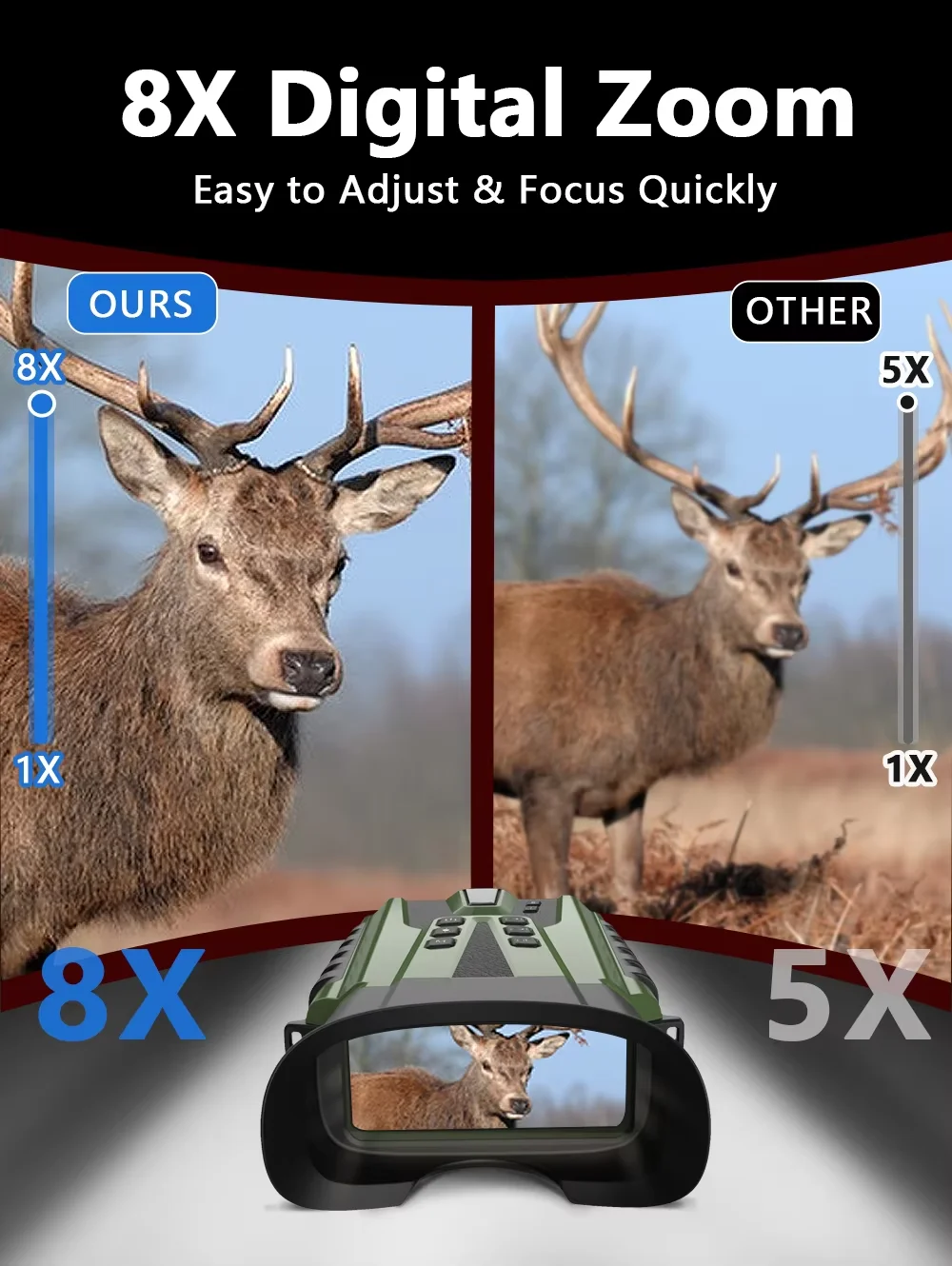 New 2.5K Outdoor Tactical Kit VR Goggles IR Infrared Full Color 3D Digital Night Vision Binocular with Photo Video Recording