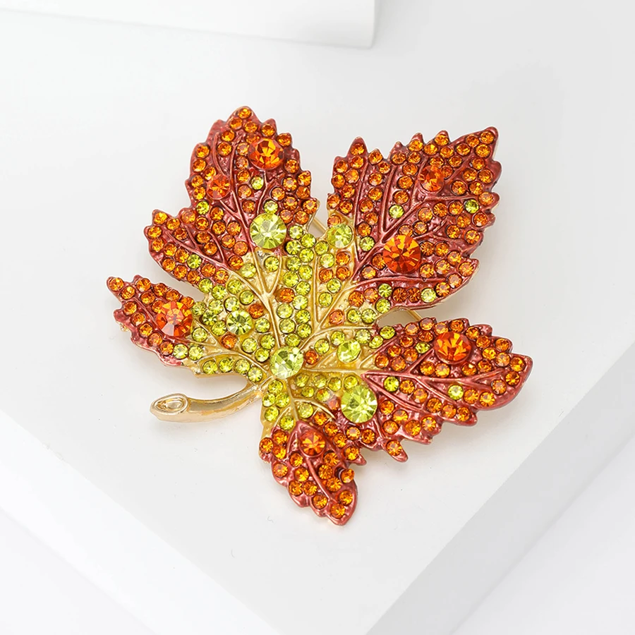 Berry Women's Rhinestone Leaf Brooches Unisex Plant Pins Office Party Casual Accessories Gifts image 4