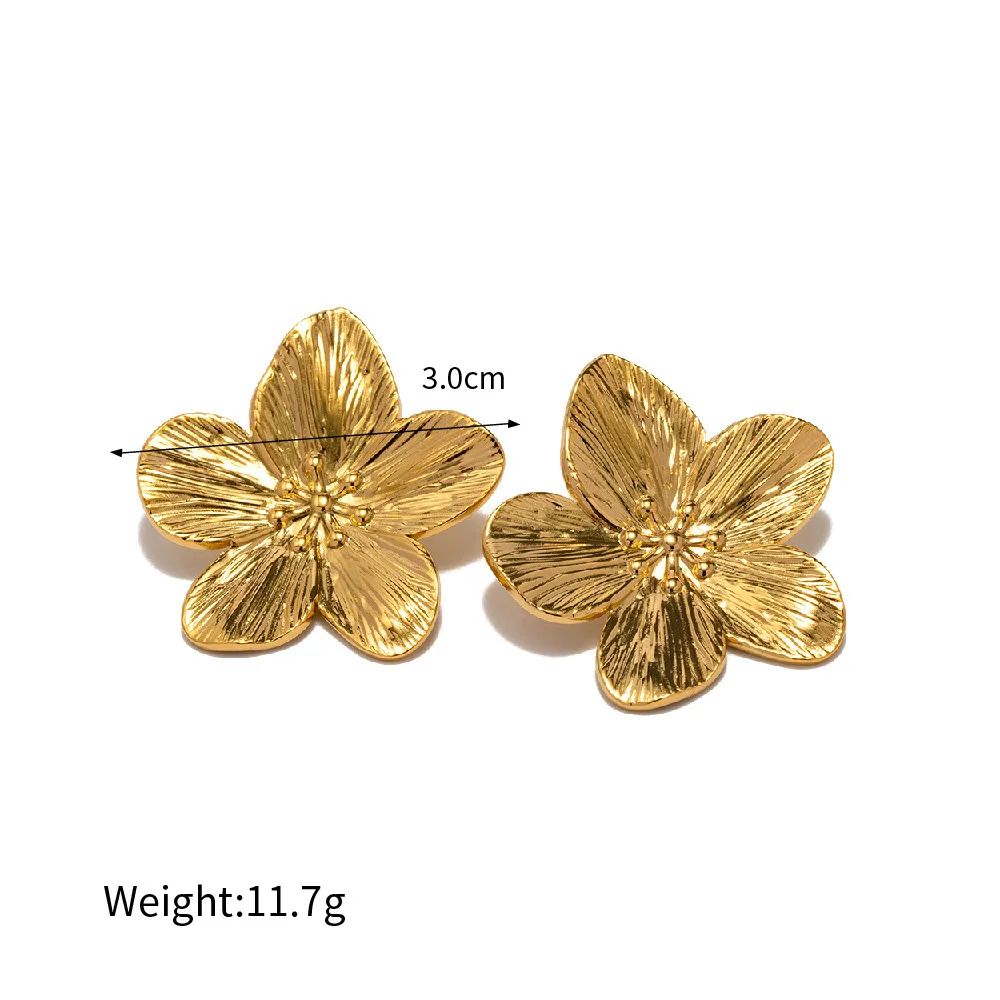 Women\'s Fashion Earrings Flower Shape 18K Gold Plated Vintage Style Party Accessories for Women Gifts