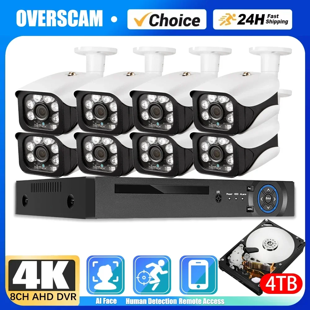 

Factory Outdoor 8CH Security Set 4K AHD DVR Kit Camera Motion Detection Video Surveillance 8 Channel CCTV Security Camera System