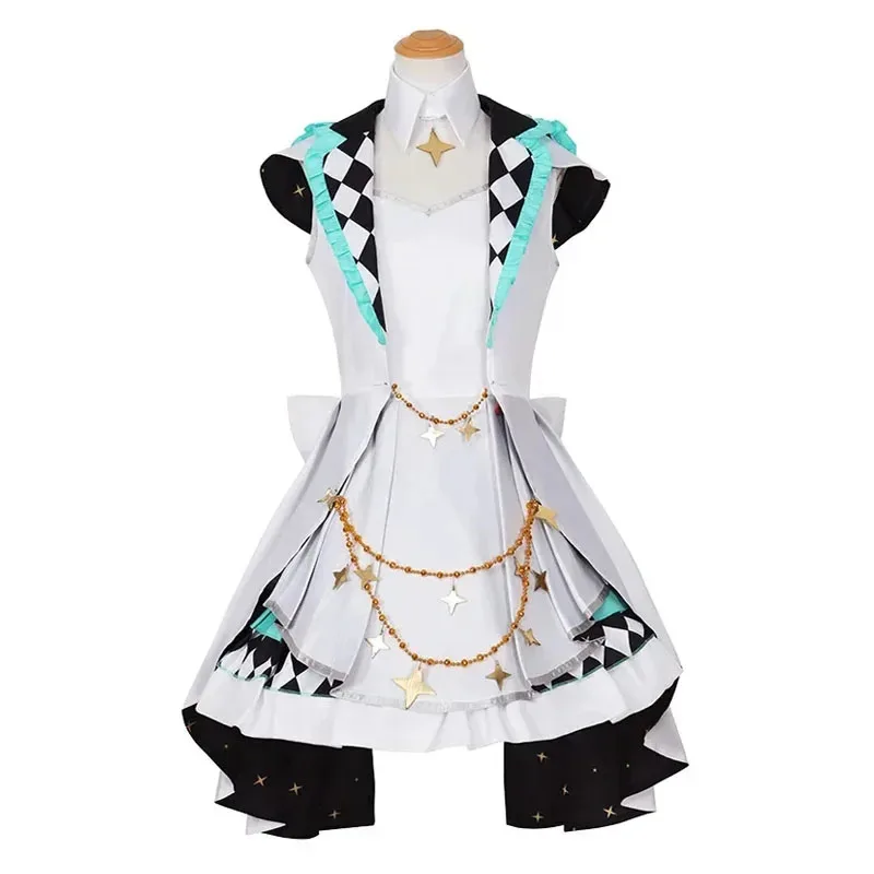 QQ 123New Project Sekai الملونة المرحلة Mikuu تأثيري حلي شعر مستعار Megurine Luka Megpoid Gumi المزيد القفز Kawaii فستان الفتيات