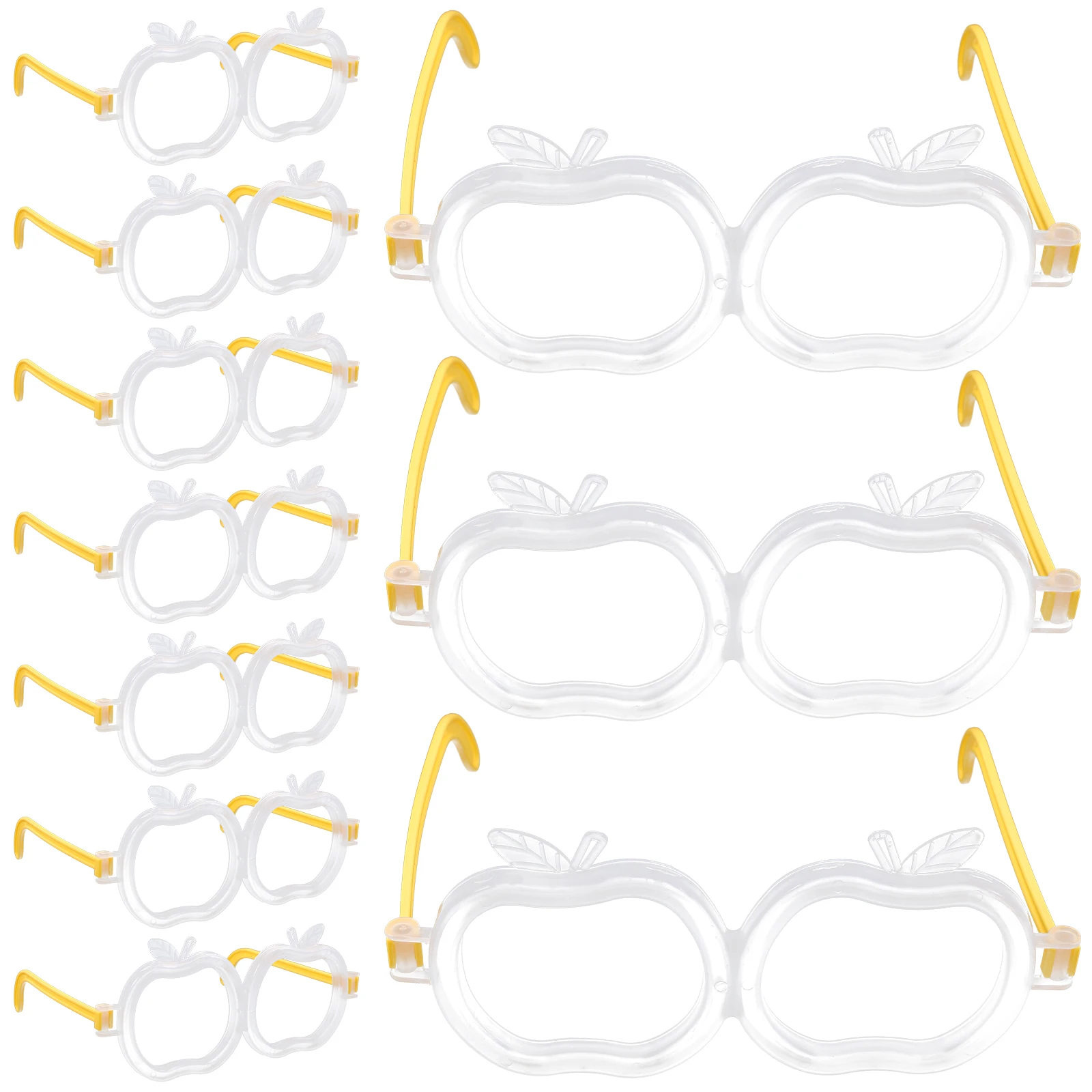 

10 Pcs Glowing Apple Glasses Lightweight Christmas Halloween Fluorescent Eyeglass LED Light Up Party Accessories
