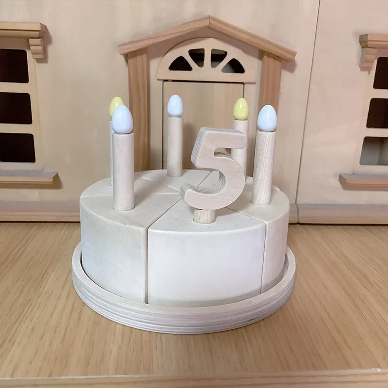 DIY handgemalte Spielhaus Linde Log digitale Kuchen Eltern-Kind-Interaktion Jungen und Mädchen Geburtstags geschenk Holz kuchen Spielzeug