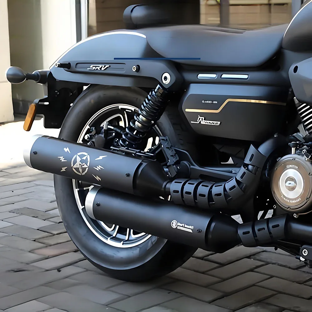 ل QJ MOTOR SRV 400 دراجة نارية تعديل غطاء العادم مكافحة السمط العزل الحراري الفولاذ المقاوم للصدأ غطاء حماية الزخرفية