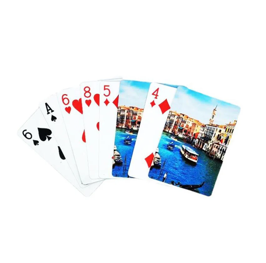 

5Boxes/lot Card Holder Sublimation DIY Single Sided Blank Paper Game Playing Cards For Traveling Home Festive