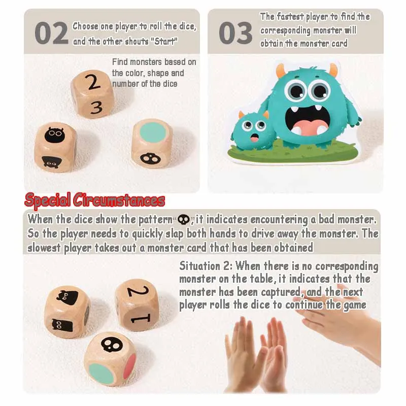 Kid Fun Catch Monster Sociaal bordspel Montessori Kleurvorm Matching Nummer Cognitie Logice Denken Opruiming Onderwijs Speelgoed