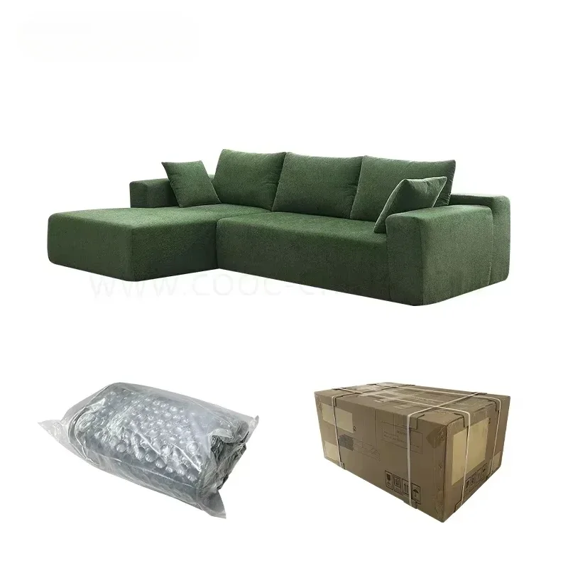 Vaccum Compression Sealed Packing Sofa Home Living Room Furniture Modern Fabric Floor Corner Sectional Sofa