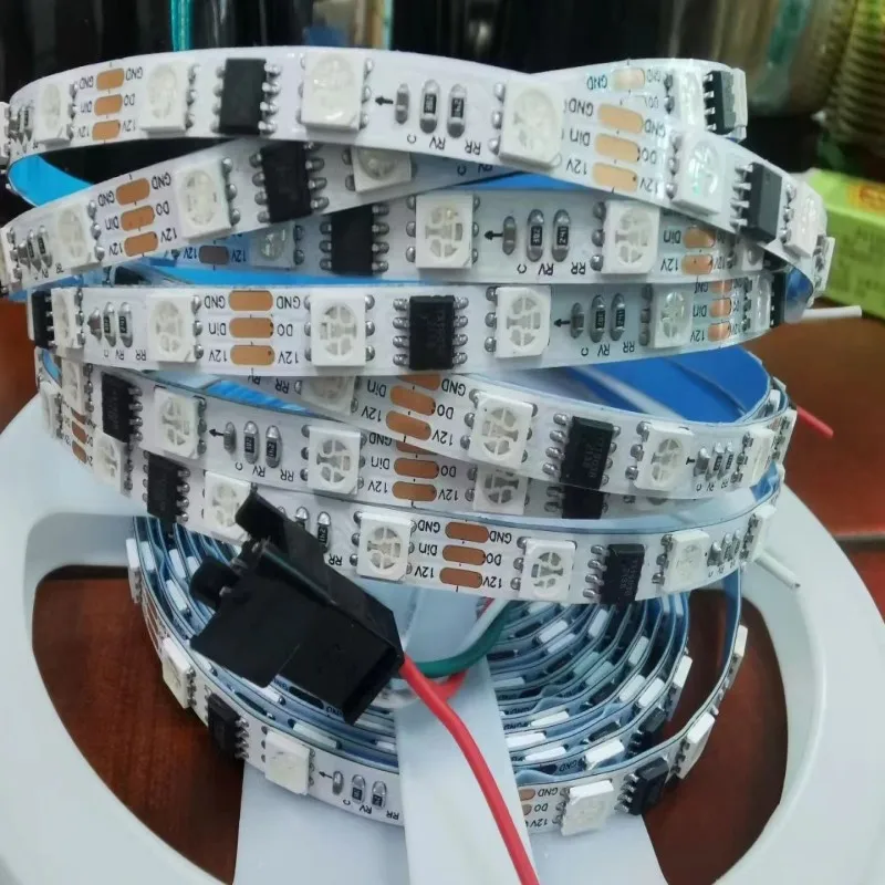 

DC12V Narrow 6mm WS2811 Led Strip 60Led/M 5050 RGB Individually Addressable Pixel Stripe 2811 Dream Color Digital Full Color 5M