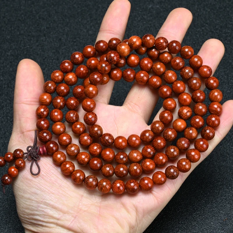 Genuine Goods Natural Brazil's Eye Rosewood 8mm Padauk Beads Small Leaf Red Sandalwood Men and Women Couple Bracelet