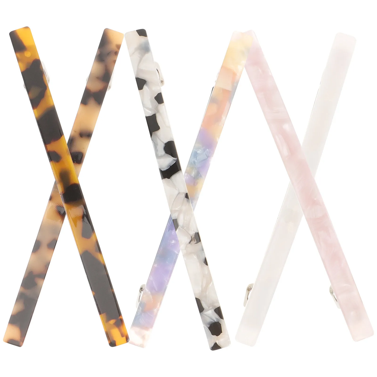 

6Pcs Marble Pattern Hair Clips Barrettes Set for Women and Girls Assorted Colors Including Tortoiseshell Royal Blue