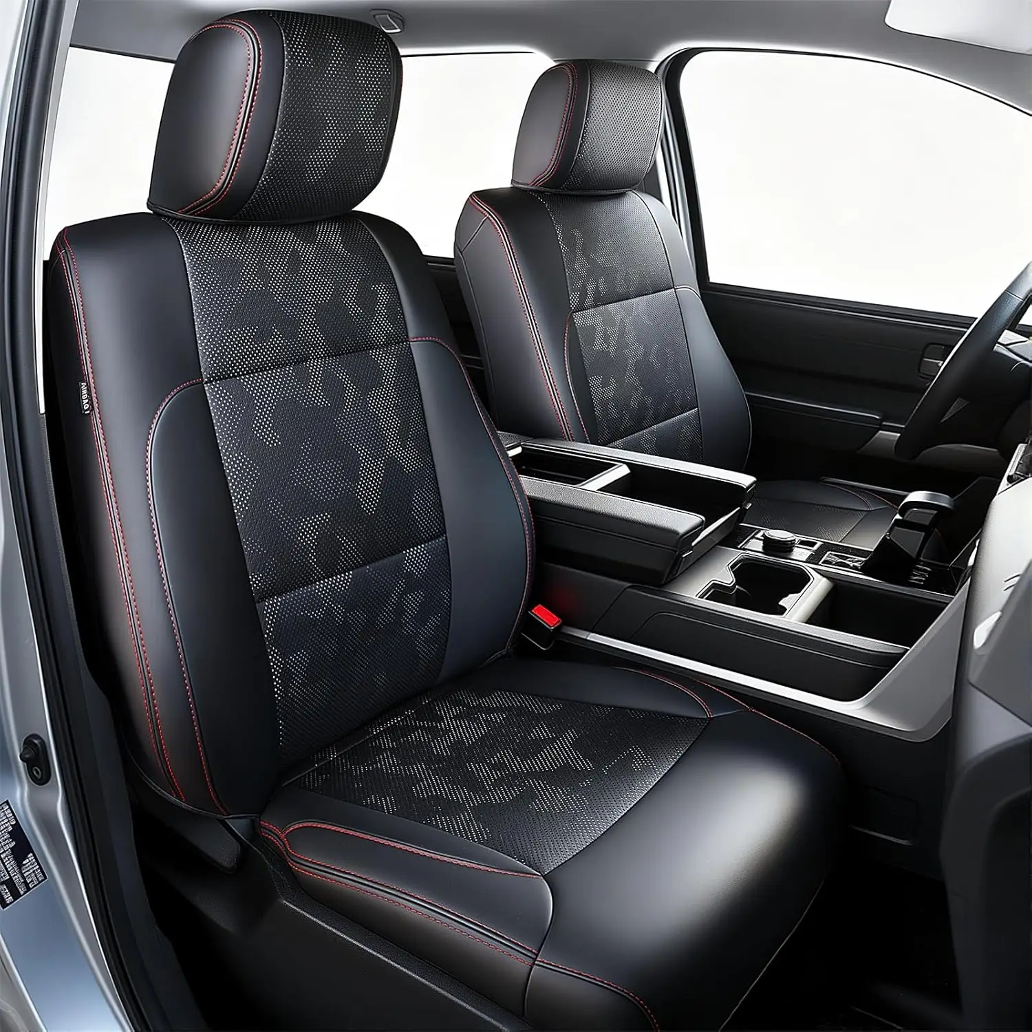 

Custom Fit Faux Leather Seat Covers for Toyota Tundra 2022-2026 Models, Waterproof and Airbag Compatible