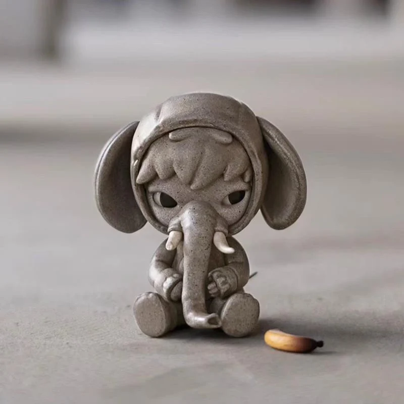 POP MART HIRONO Elephant In The Room Kawaii Action Figure Model Doll Collection Desktop Toys Surprise Box Birthday Gift