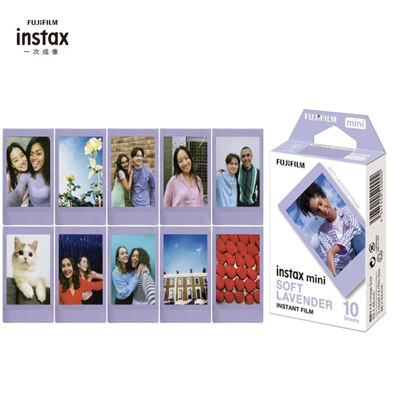 10 Sheets Fujifilm Instax Mini 11 8 9 Film Soft Lavender Fuji Instant Photo Paper For 70 7s 50s 90 25 Share SP-1 Camera