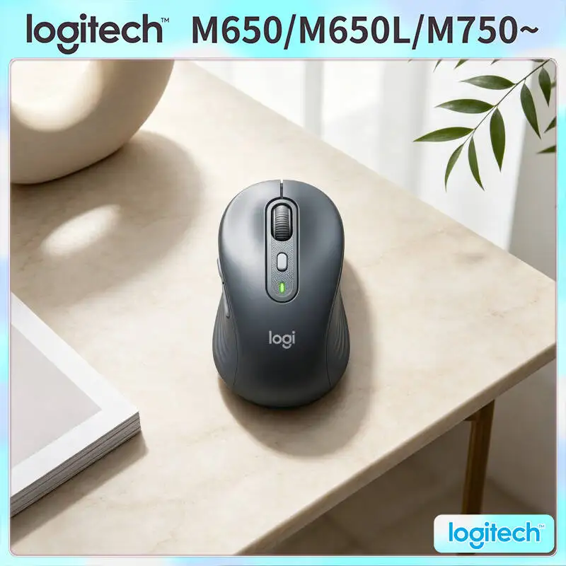 Logitech M650/M650L Wireless Ergonomic Mouse - Dual Connectivity, Sustainable Build, 90% Reduced Click Noise, 24-Month Battery