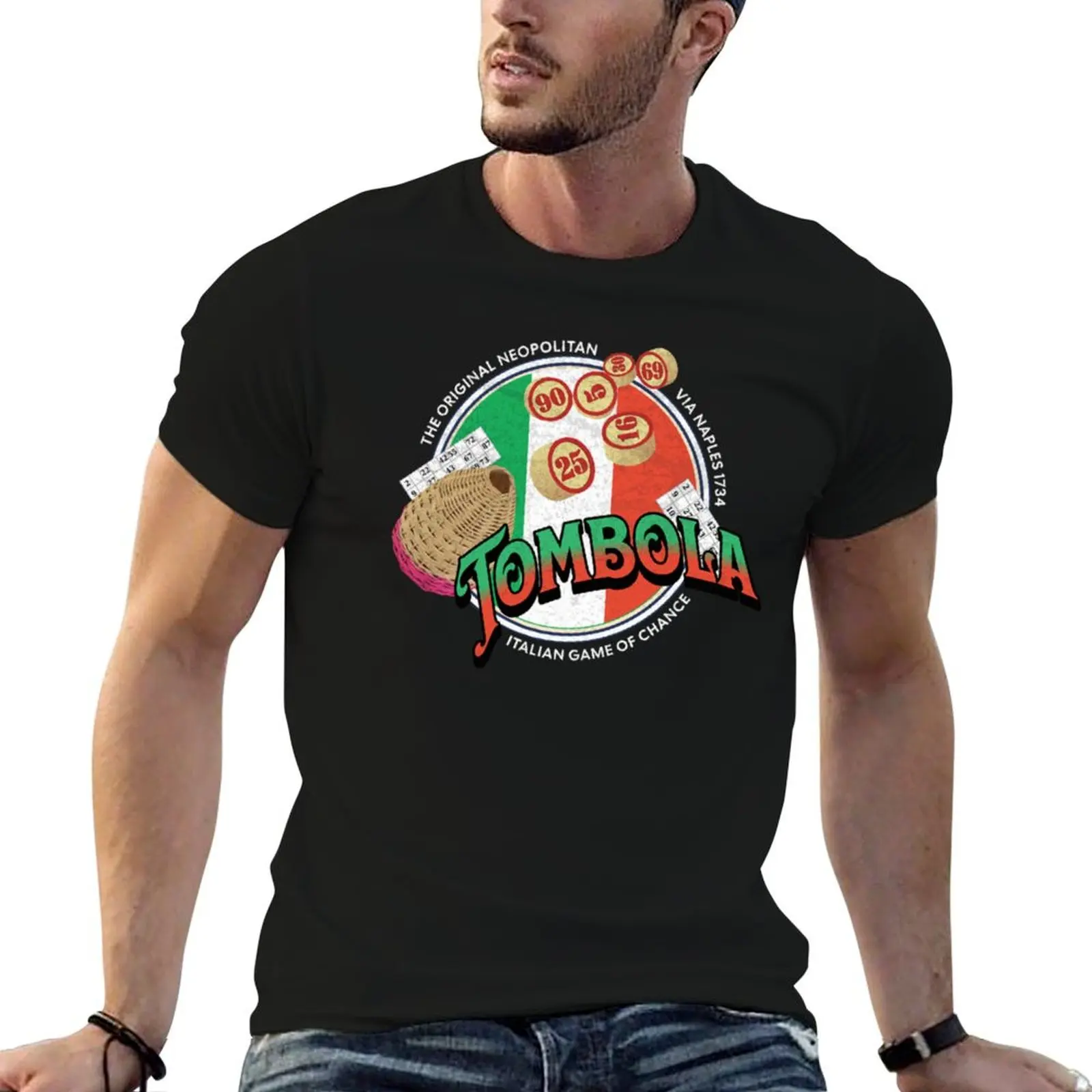 Camiseta Tombola, el juego de la suerte italiano, camisetas de anime para hombre, camisetas de algodón, camiseta esencial de alta calidad