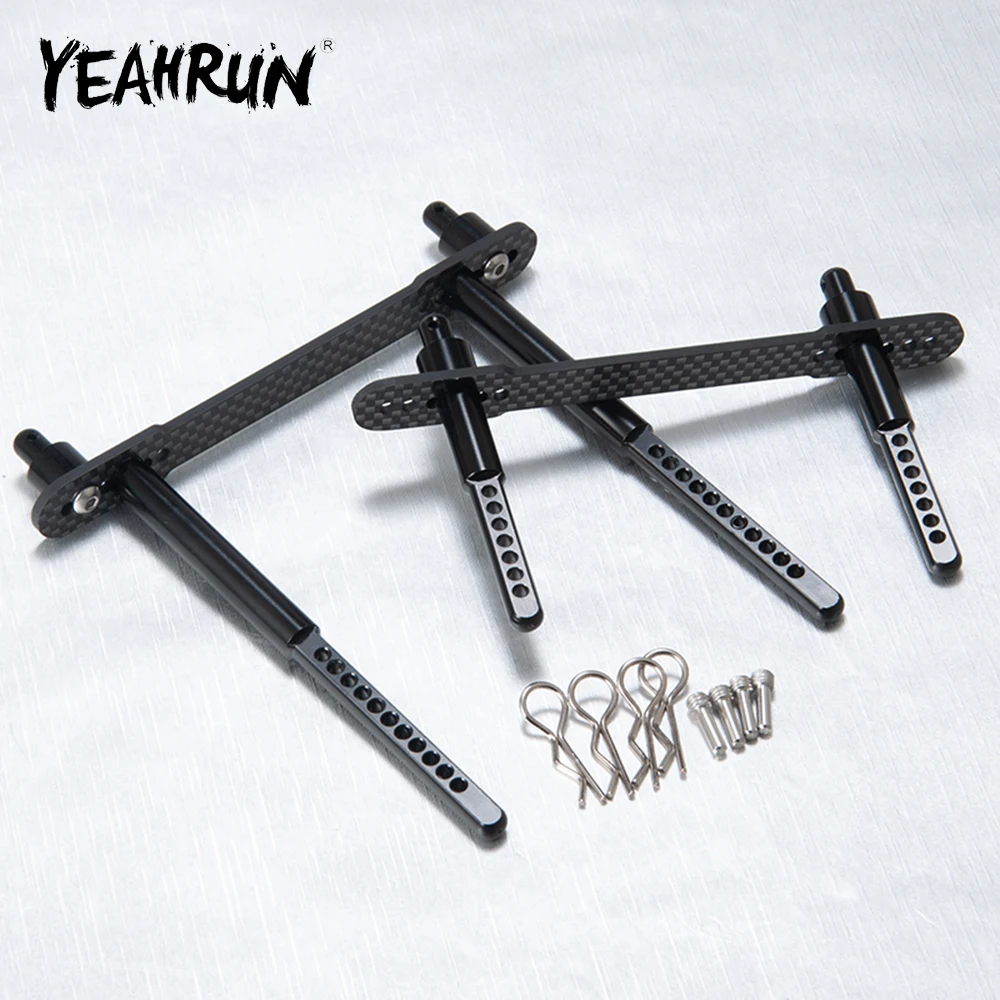 YEAHRUN Aluminum Front/Rear Body Post Mounts Car Shell Column with Clip for Axial SCX10 II 90046 1:10 RC Crawler Model Car Parts