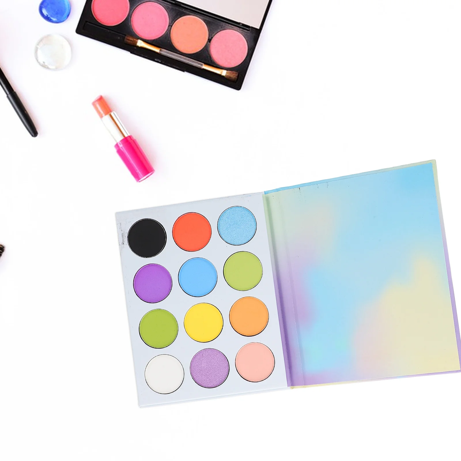 لوحة ظلال عيون ملونة غير لامعة مجموعة مكياج عيون محمولة تدوم طويلاً للنساء متعددة الألوان متدرجة لظلال العيون #3