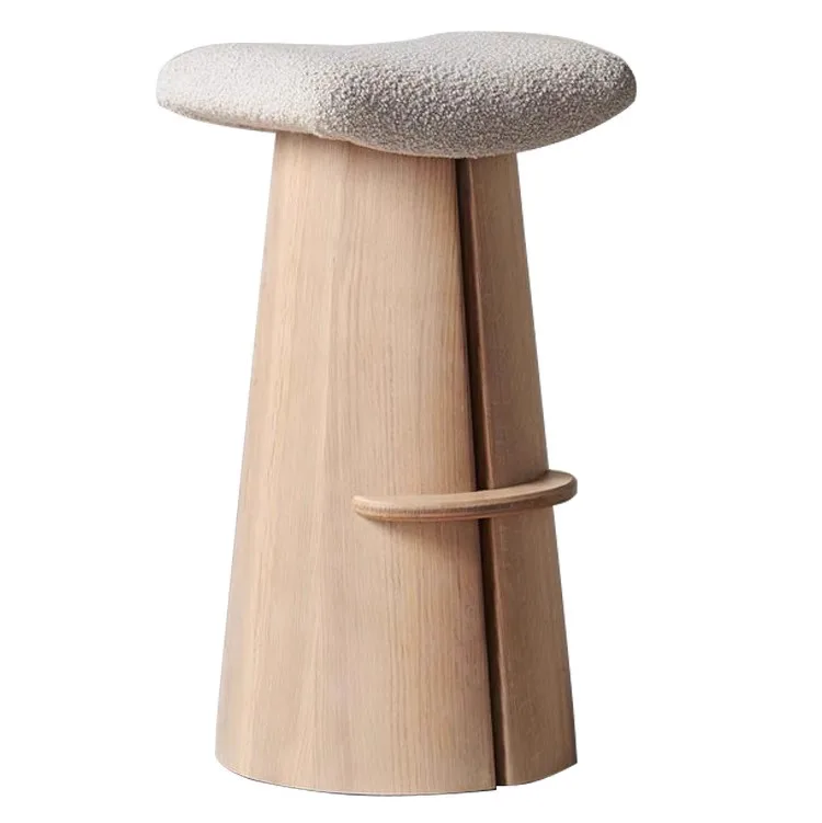 

#！ Mid-Century Modern Minimalist Solid Wood Bar Stools High-Legged Creative Luxury Furniture for Home for Living Room Bars CA