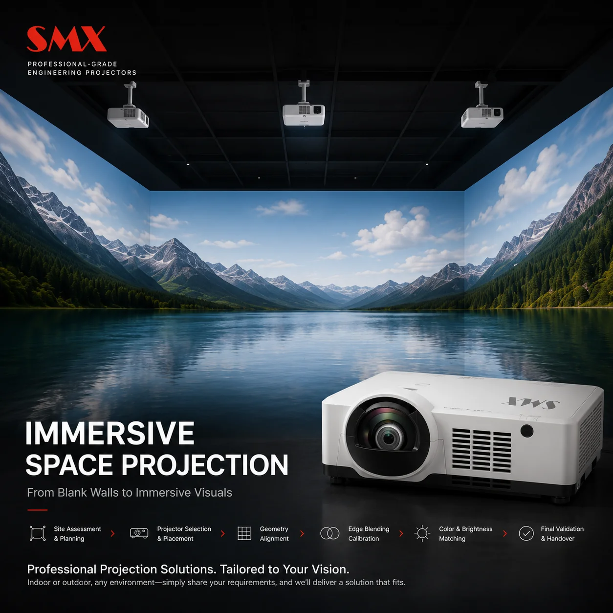 Short Throw Laser 6000 ANSI Lumen 4K Portable Projector 300 Inch Screen Immersion Indoor Interactive Game Wall 3D Video Mapping