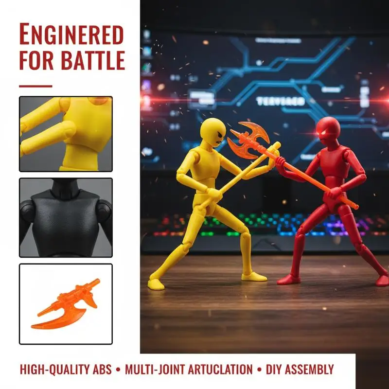 

1 Set 3d Printing Movable Mannequin MultiJointed Stickman Toy Action Figure for Animation Designer Studio ToolkitGood Quality