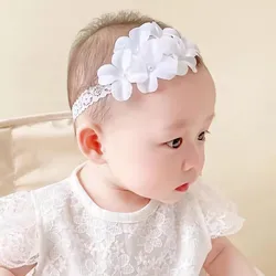 White Dorable Elastic Infant Headband - Gentle, Stylish Hair Accessory for Every Occasion, Perfect for Newborns & Toddlers