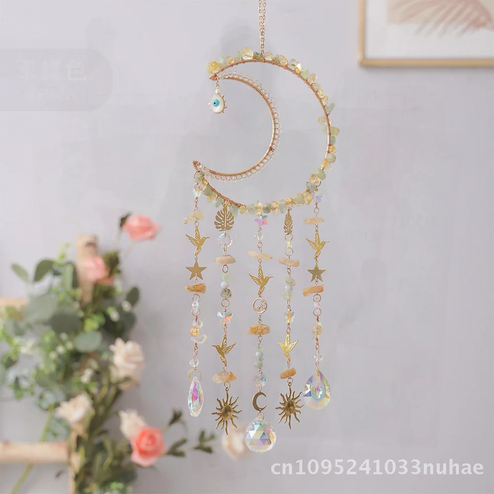

Natural Gravel Dream Catcher Crystal Wind Chime Scenic Hot Spring Room Decoration Pendant Air Hanging Ornament