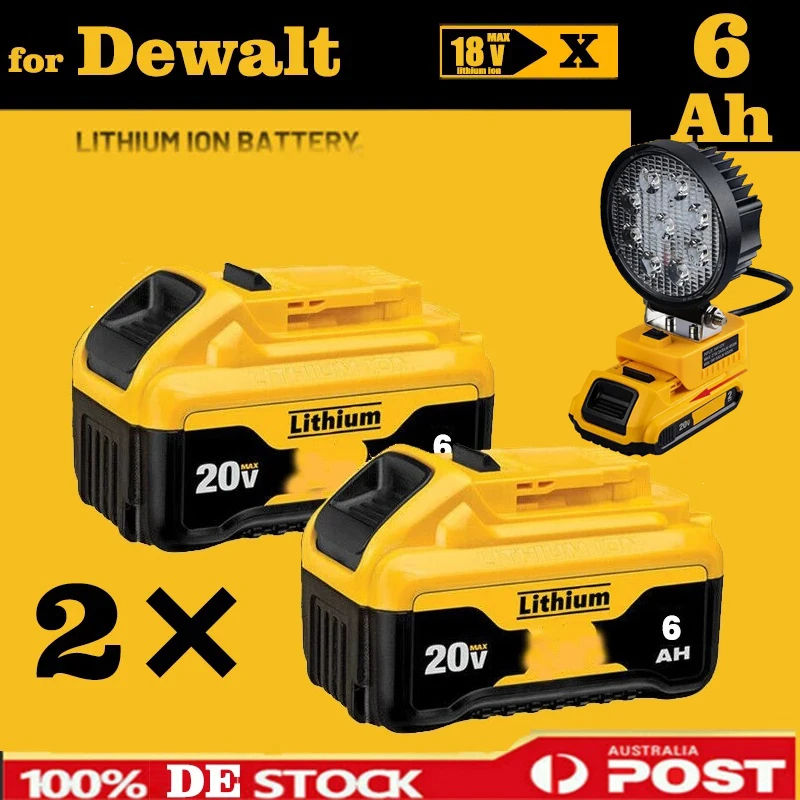 6.0/9.0Ah Batteries/Charger For Dewalt 20v/60v Screwdriver Battery DCB206 DCB205 DCB609 DCB200 for flexvolt 60v max battery