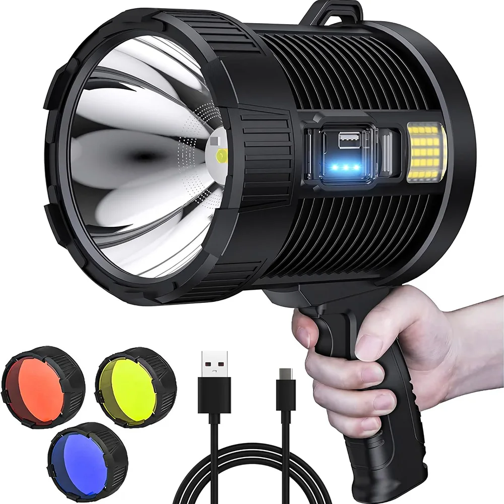 

Rechargeable Ultrabright Handheld Flashlight Durable Spotlight Floodlight for Outdoor Emergency Survival Home Use