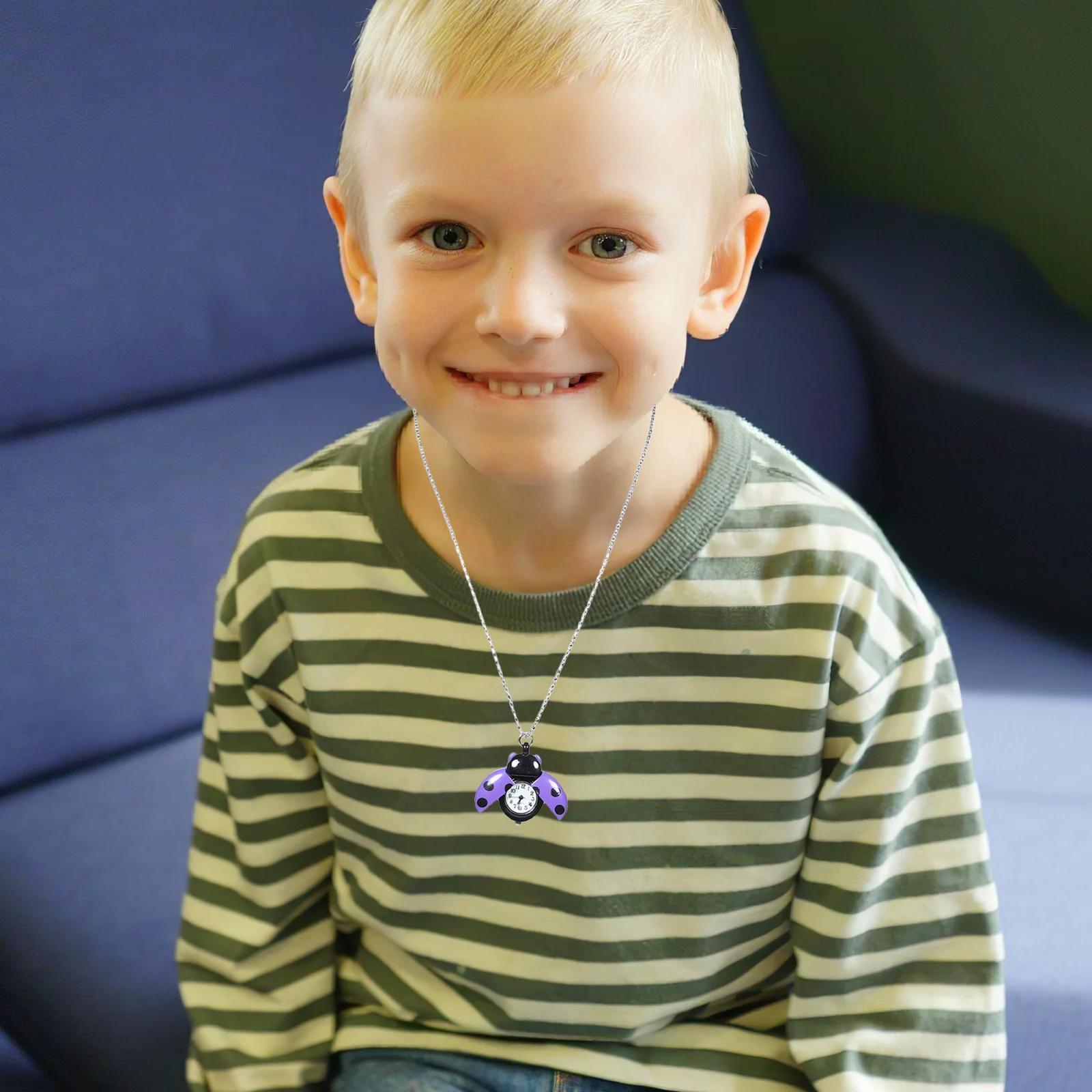 ساعة الجيب الخنفساء المفاتيح خمر الكوارتز تصميم ساعة الجيب لحقائب اليد الحيوان قلادة المفاتيح محفظة الملحقات الأرجواني #3