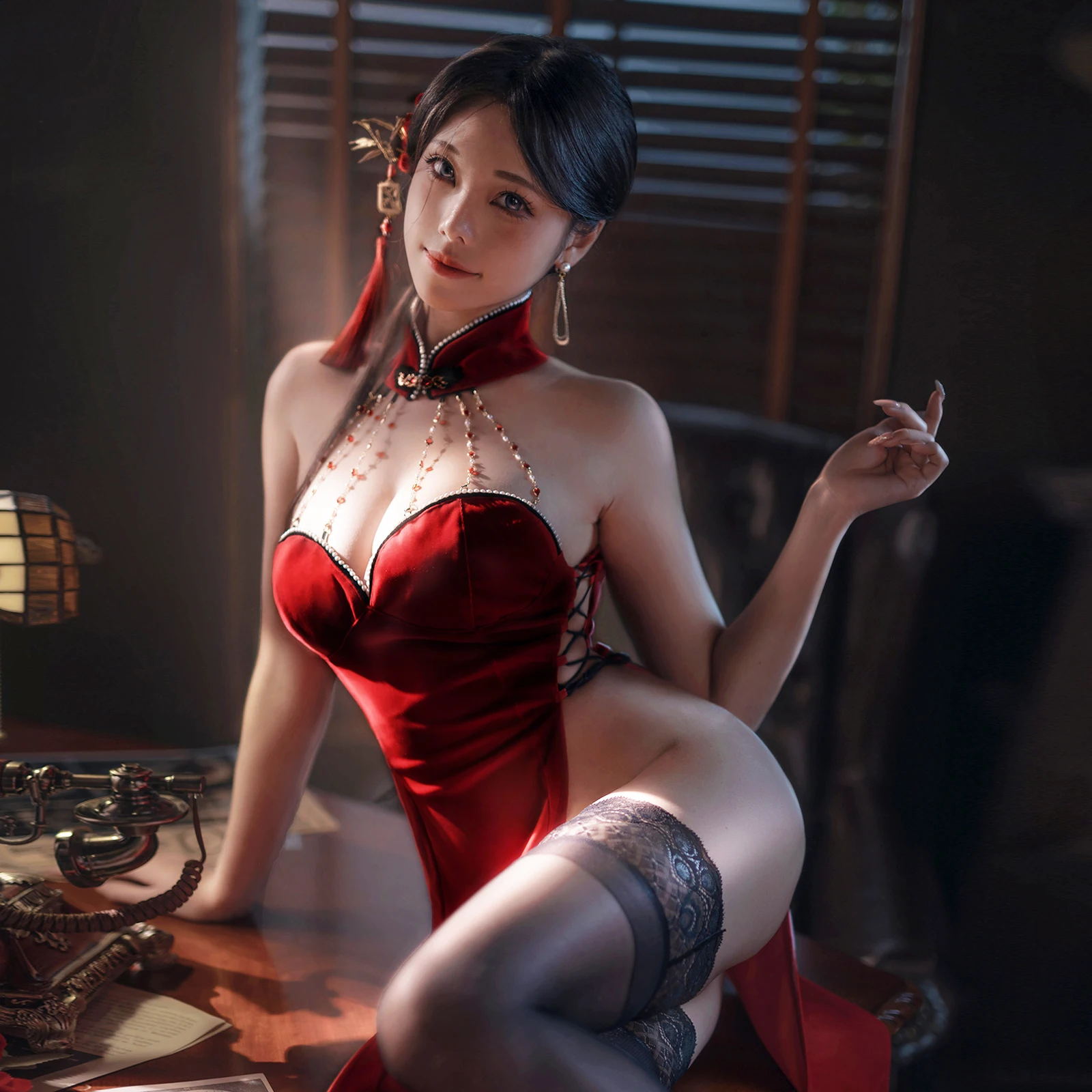 

YoRHa 2B Косплей Черный Красный Новый Год Ципао Cos Аниме NieR Косплей Костюм Cheongsam Сексуальное Женское Белье Рождественское Платье для Женщин