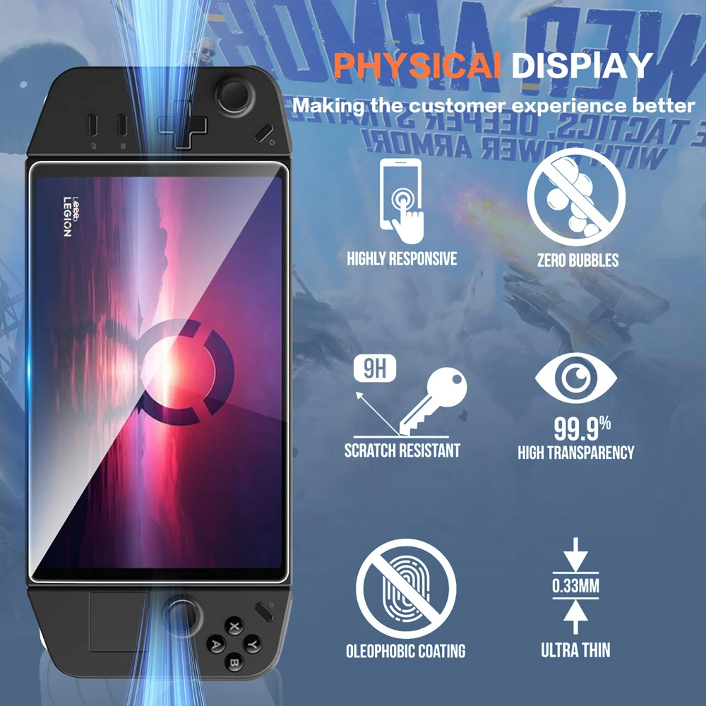 Tempered Glass Protective Film for Lenovo Legion Go Screen Protector Curved Edge Anti Scratch Handheld Console Game Accessories