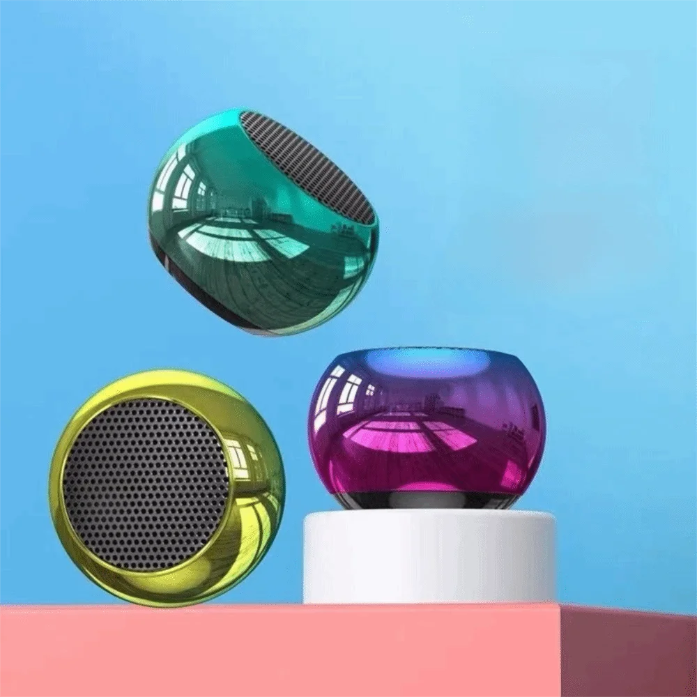 Mini Bluetooth Speaker Keychain Metal Shell Dual Color Portable Speaker Keychain Stereo Sound TF Card Slot